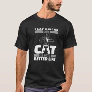 Brickie Cat Block Brick Cement Bricklayer Mason M T-Shirt