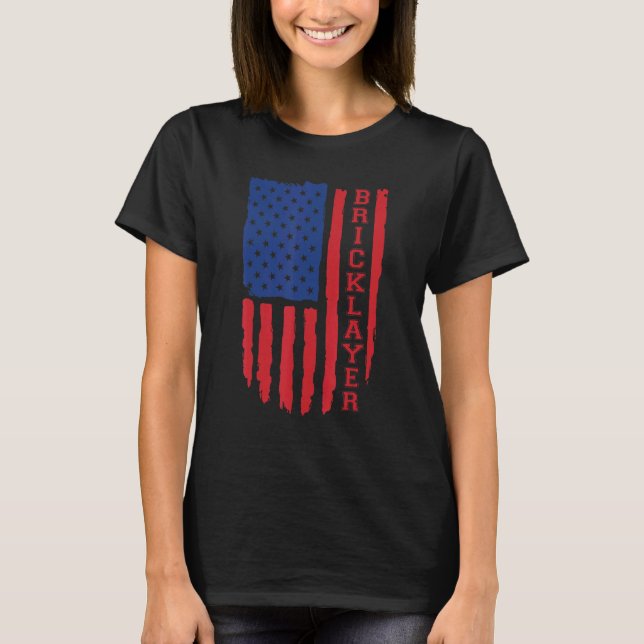 Bricklayer American Flag Usa T-Shirt (Front)