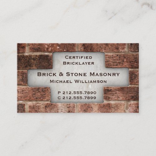 Bricklayer and Stone Masonry Brick Business Cards