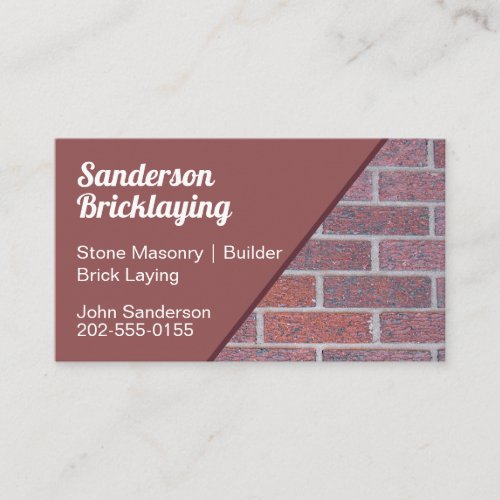 Bricklayer Brick Wall Builder Business Card