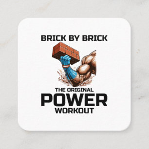 Bricklayer Bricklaying Humor Power Workout Funny Square Business Card