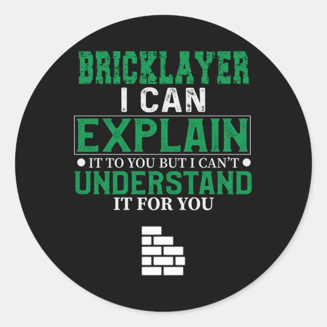 Bricklayer Classic Round Sticker (Front)