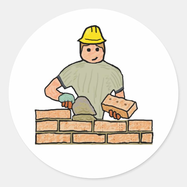 Bricklayer Classic Round Sticker (Front)