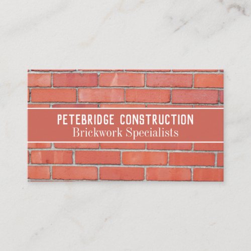 Bricklayer Handyman Construction Worker Brick Wall Business Card