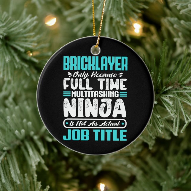Bricklayer Job Title Profession Funny Builder  Ceramic Ornament (Tree)