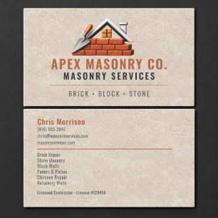 Bricklayer Masonry Professional Business Card