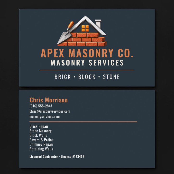 Bricklayer Masonry Professional Services Business Card