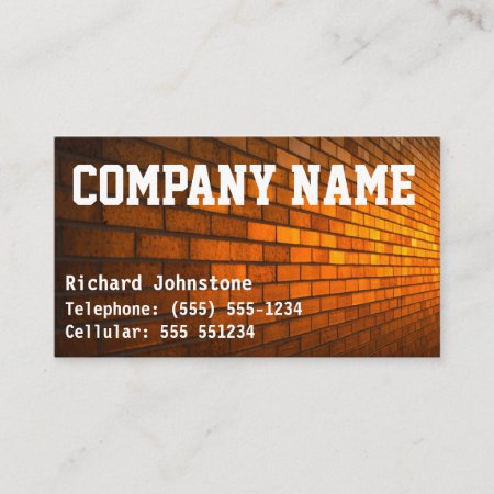 Bricklayer Or Mason's Builders Business Card