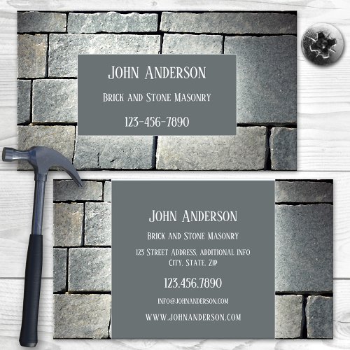 Bricklayer Stone Masonry Business Card