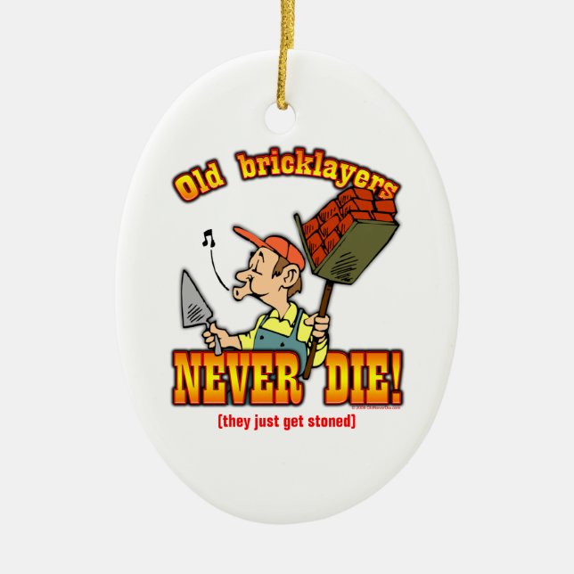Bricklayers Ceramic Ornament (Front)