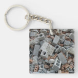 [ Thumbnail: Bricks & Blocks Demolition Rubble Debris Keychain ]