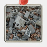 [ Thumbnail: Bricks & Blocks Demolition Rubble Debris Metal Ornament ]