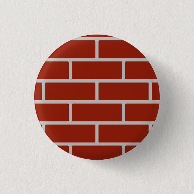 Bricks Button (Brick Red & Gray) (Front)