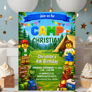 Bricks Camp Boy Birthday Invitation
