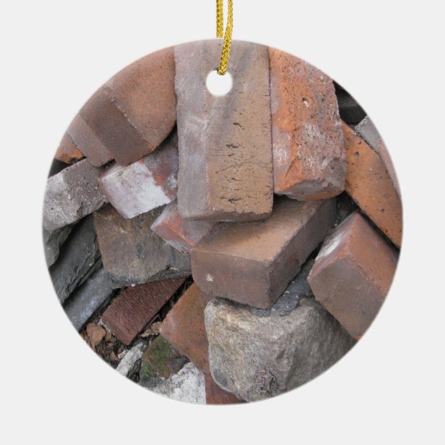 Bricks Ceramic Ornament (Front)