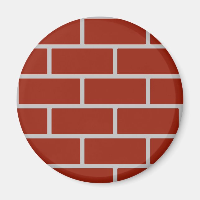 Bricks Fridge Magnet (Brick Red & Gray) (Front)