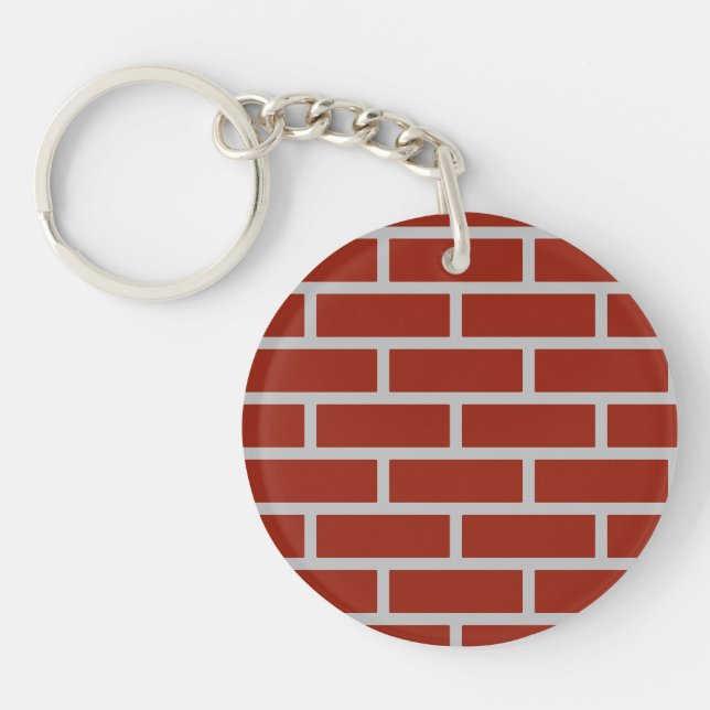 Bricks Keychain (Brick Red & Gray) (Front)