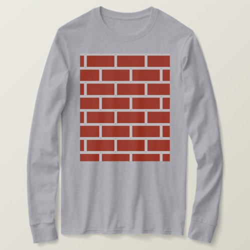 Bricks Long Sleeve T_Shirt Brick Red  Gray