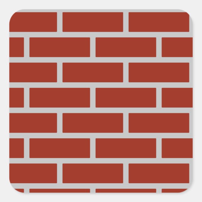 Bricks Square Stickers (Brick Red & Gray) (Front)