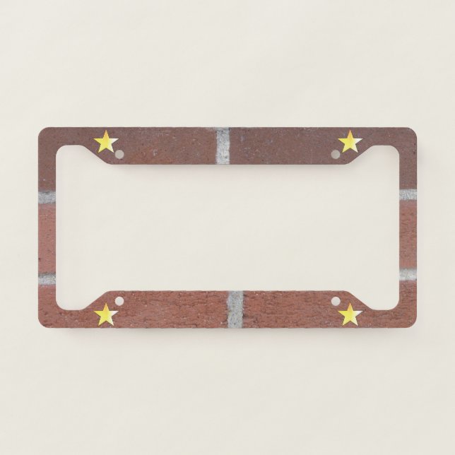 "Bricks & Stars" Customizable License Plate frame (Front)