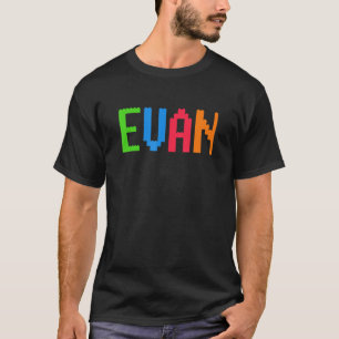 Bricks Theme Evan Boys Name Custom Preschool Block T-Shirt