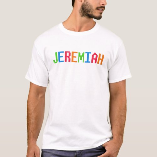 Bricks Theme JEREMIAH Boy Name Custom Preschool Bl T_Shirt