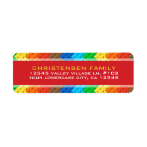 Bricks Toy Building Construction Birthday Party  Label