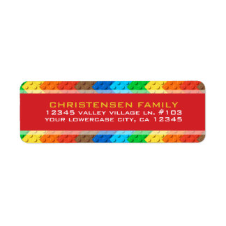 Bricks Toy Building Construction Birthday Party Label
