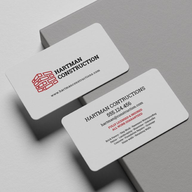 Bricks WALL Construction Carpenter Contractor  Business Card (Creator Uploaded)