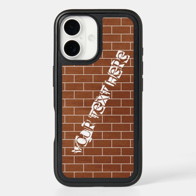 Bricks Wall iPhone Case with Custom Text (Back)