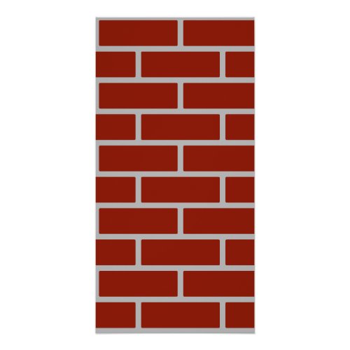 Bricks Wall Poster Brick Red  Gray