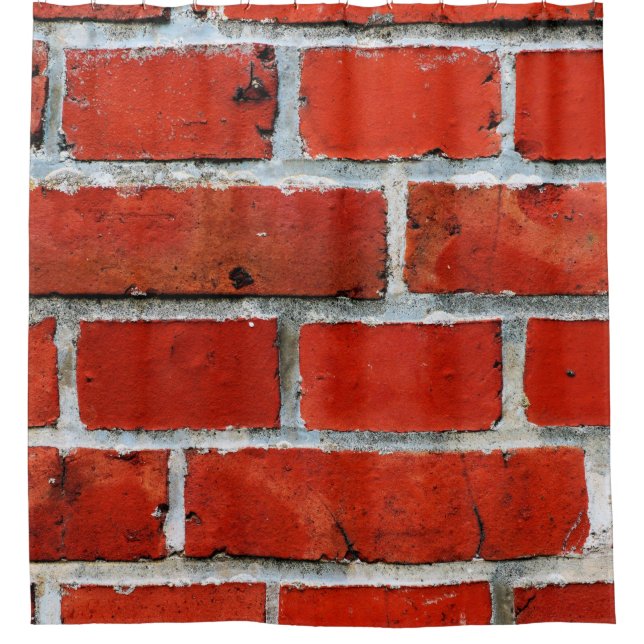 Bricks wall red bricks brick wall shower curtain (Front)