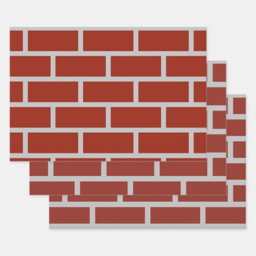 Bricks Wrapping Paper Brick Red  Gray