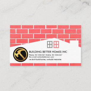 Brickwork Masonry Home Building Silhouette Business Card