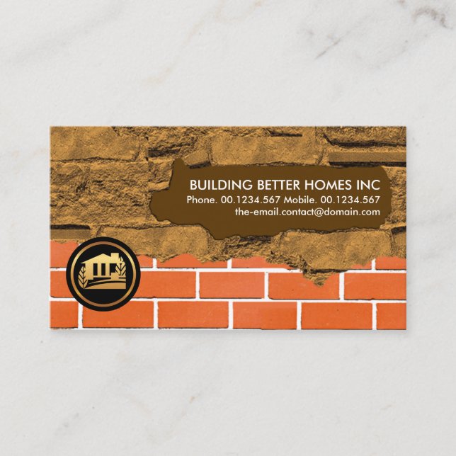 Brickwork Masonry Plastering Works Home Repair Business Card (Front)