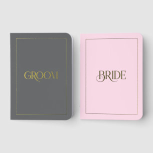 Brid and Groom Elegant typography Foil Vow Books