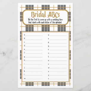 Bridal ABC White Flannel Bridal Shower Game