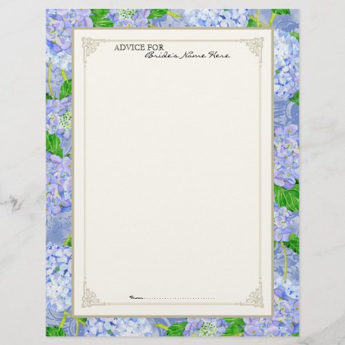 Bridal Advice Page Blue Hydrangea Lace Floral