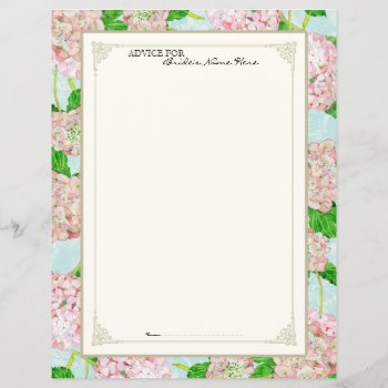 Bridal Advice Page Pink Hydrangea Lace Floral by VintageWeddings at Zazzle