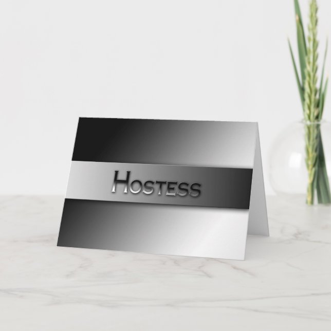 BRIDAL ATTENDANT REQUEST - HOSTESS -Gray/Black Invitation (Front)