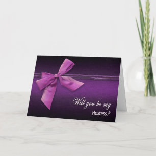 BRIDAL ATTENDANT REQUEST - HOSTESS -PURPLE INVITATION