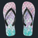 Bridal Beach Flip Flops, Pastel Mermaid Scales Flip Flops<br><div class="desc">Bridal Beach Flip Flops,  Pastel Mermaid Scales</div>
