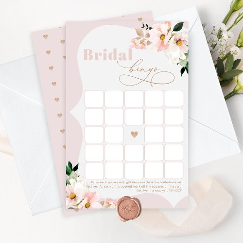 Bridal bingo blush pink floral bridal game