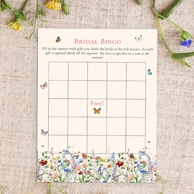Bridal Bingo | Bohemian Wildflowers & Butterflies (Creator Uploaded)