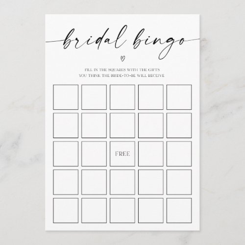 Bridal Bingo Bridal Shower Game Program