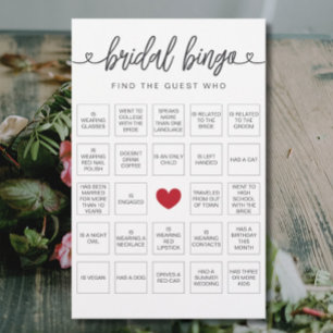 Bridal Bingo Find the Guest Bridal Shower Game