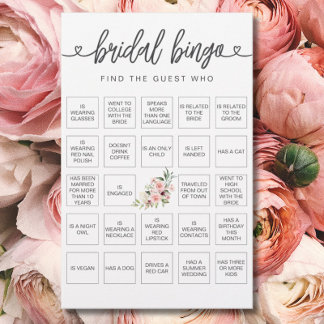 Bridal Bingo Find the Guest Bridal Shower Game