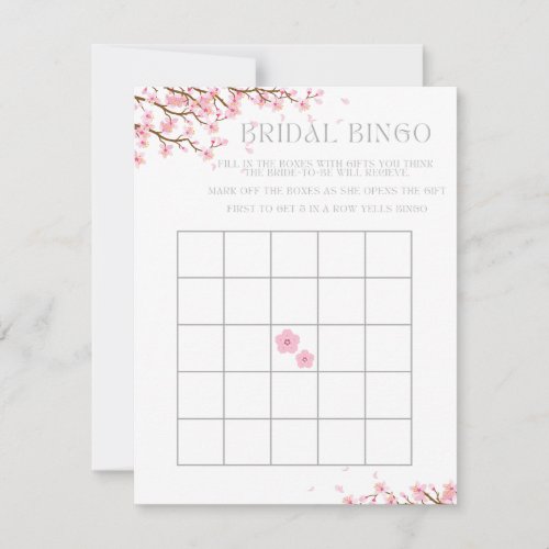 Bridal Bingo for Cherry Blossom Bridal Shower Holiday Card