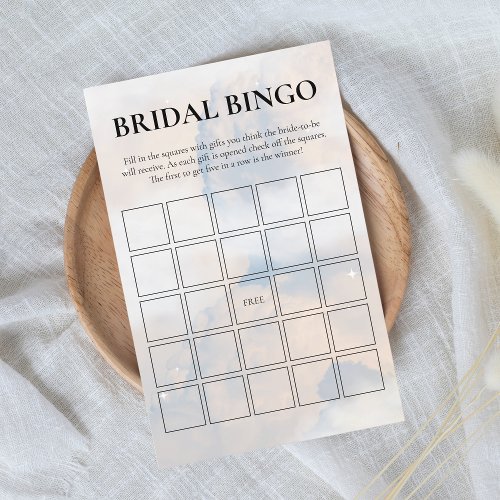 Bridal Bingo Game Shes on Cloud Nine 