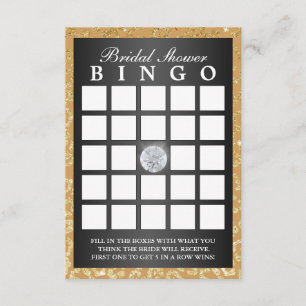 Bridal Bingo Gold Leopard Print Modern Bingo Invitation